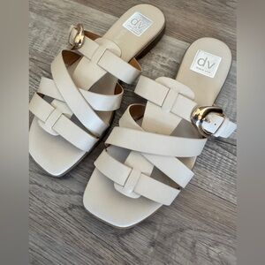 DV by Dolce Vita Medina Strappy Slide on Sandal Ivory Color Women's Sandals SZ 9